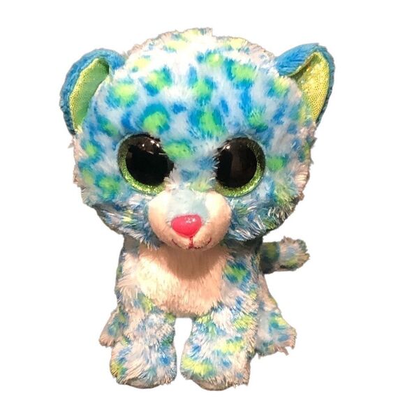 Ty Beanie Boos Leona Blue Leopard Plush 6” - Picture 1 of 7